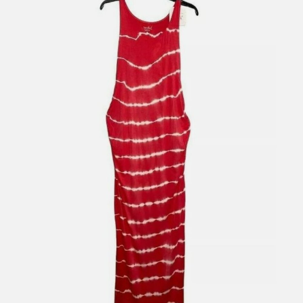 Isabel Maternity by Ingrid & Isabel Red and White Tie-Dye Maxi Dress